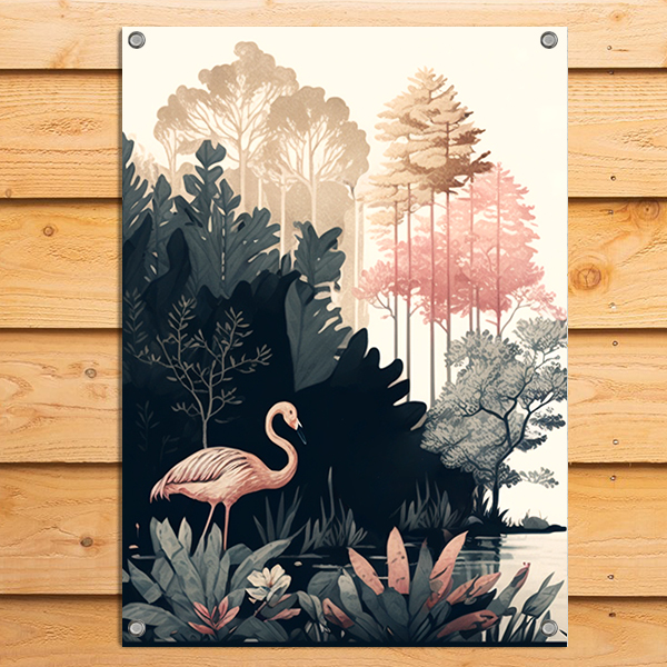 Tuinposter flamingo